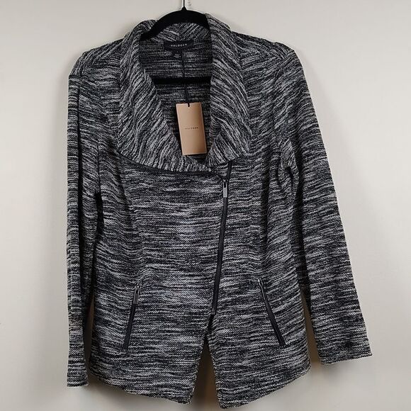 Halogen Knit Asymmetrical Zip Front Moto Jacket - Picture 1 of 13